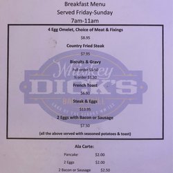 Whiskey Dick’s Bar & Grill - Breakfast Menu