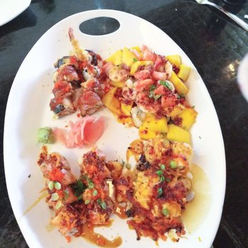 Umii Grill - Sushi platter: crazy roll, Dr. Singh, orange go go, verve - Japanese Near Me - Terre Haute, Indiana Umii Grill - Sushi platter: crazy roll, Dr. Singh, orange go go, verve - Japanese Near Me - Terre Haute, Indiana