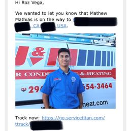 Mathew Mathias was prompt, respectful, competent and thorough as he replaced our air filter then cleaned and tested our AC unit.