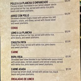 Lunch menu Lunch menu