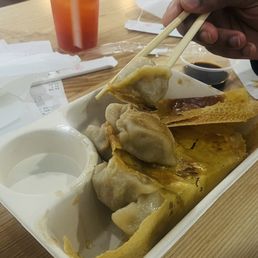 Curry chicken & spicy pork dumplings. Curry chicken & spicy pork dumplings.