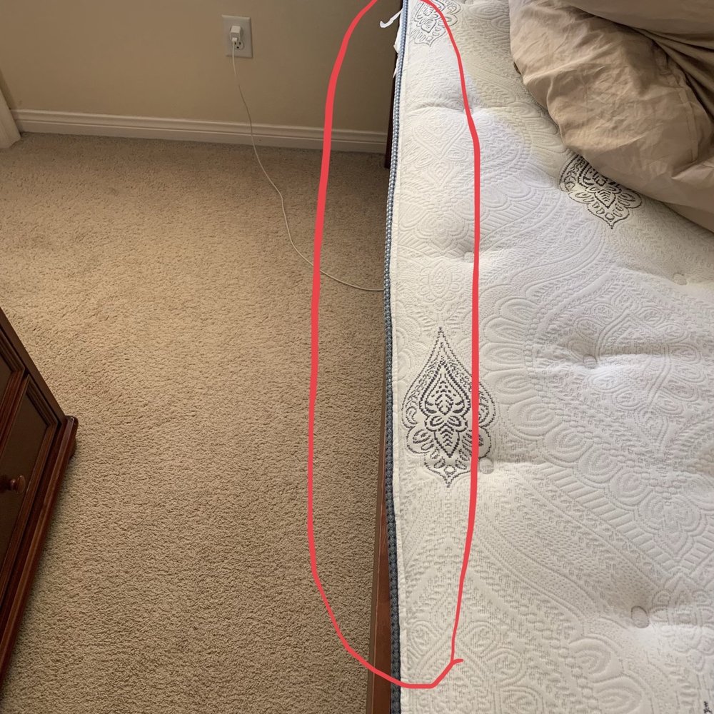 Sit 'n Sleep - Another view you can see leans over bed frame - Mattresses Near Me - Orange, California Sit 'n Sleep - Another view you can see leans over bed frame - Mattresses Near Me - Orange, California