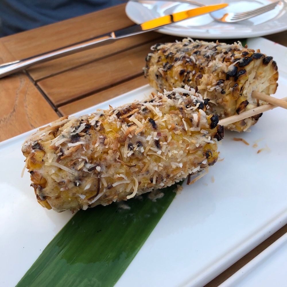 Grilled sweet corn with coconut Grilled sweet corn with coconut