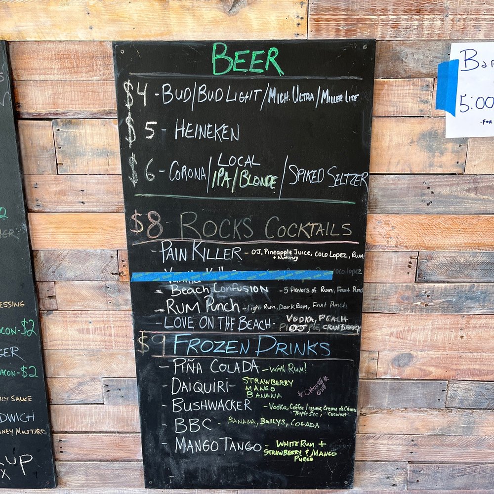 Sapphire Beach Bar - drink menu 2022 - Burgers Near Me - Smith Bay, Virgin Islands