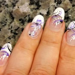 Mt Airy Nails - Hand painted design at Mount Airy nails.