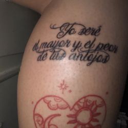 San Jose Tattoo - Artist: Angel Quote from a song in cool calligraphy