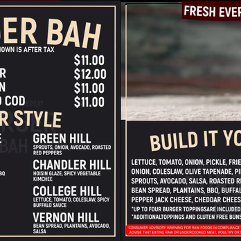 The Burger Bah - a menu for burger bah - Burgers Near Me - Worcester, Massachusetts The Burger Bah - a menu for burger bah - Burgers Near Me - Worcester, Massachusetts