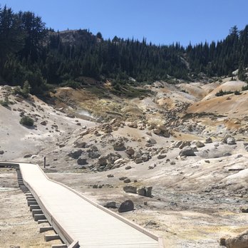 Bumpass Hell Trail - In the bridge platform at bumpass - Hiking Near Me