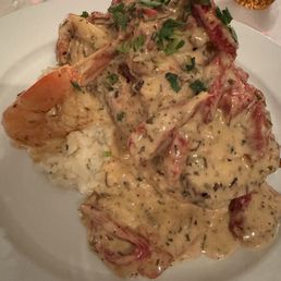 Wild caught salmon with shrimp and tarragon sauce over rice Wild caught salmon with shrimp and tarragon sauce over rice
