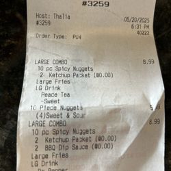 Wendy's - Receipt