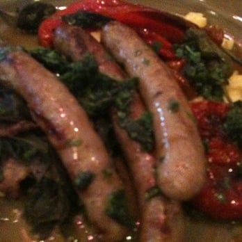Chez Panisse - Spicy pork sausages with pimentos - New American Near Me - Berkeley, California