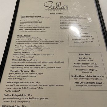 Stella's Southern Bistro - Menu at Stella's - New American Near Me - Simpsonville, South Carolina