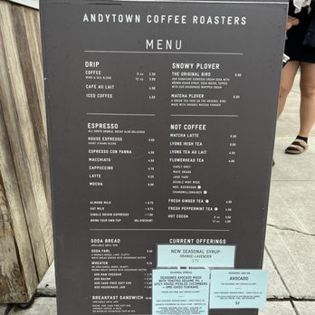 Andytown Coffee Roasters - Menu (7/2/22) - Coffee Roasteries Near Me - San Francisco, California Andytown Coffee Roasters - Menu (7/2/22) - Coffee Roasteries Near Me - San Francisco, California