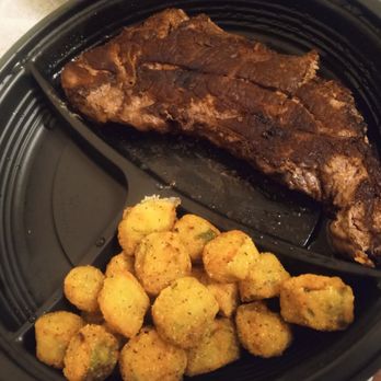 Cracker Barrel Old Country Store - Fried okra and New York Strip Steak upon arrival - Southern Near Me - Layton, Utah Cracker Barrel Old Country Store - Fried okra and New York Strip Steak upon arrival - Southern Near Me - Layton, Utah