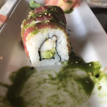Tiki Bar - Cilantro Roll (just okay). Very bland, sushi "roll" inside was not fresh. - Sushi Bars Near Me - Cabo San Lucas, BCS