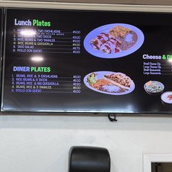 Menu with prices