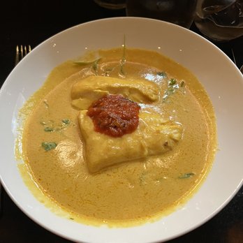 Rasika - Halibut Curry - not sure what the green leaves were called but it defines added another level of flavor. - Indian Near Me - Washington, DC, District of Columbia