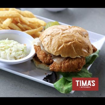 Tima's Kitchen - a chicken burger with coleslaw and fries - Middle Eastern Near Me - Dearborn Heights, Michigan Tima's Kitchen - a chicken burger with coleslaw and fries - Middle Eastern Near Me - Dearborn Heights, Michigan