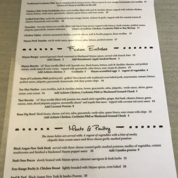 Mayan Fusion - 4/24/22 Menu - Seafood Near Me - Fort Bragg, California Mayan Fusion - 4/24/22 Menu - Seafood Near Me - Fort Bragg, California