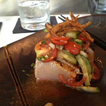 Fuji at Kendall - Seared hamachi with cucumber tomato and jalapeño salad in yuzu - Sushi Bars Near Me - Cambridge, Massachusetts