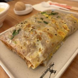 Beef crepe with crispy layer inside Beef crepe with crispy layer inside