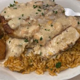 Mahi Mahi, Cajun rice, shrimp crab imperial sauce