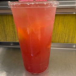 Cuties Lemonade & More - Strawberry lemonade with umbrella