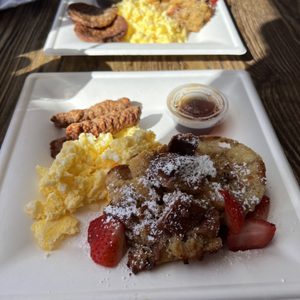 Photo of Jennings House Eatery - San Diego, CA, United States. french toast with sausage, turkey sausage