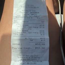Bar Receipt