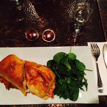 Piattini - Eggplant parm sandwich with a side of spinach.... Too good!!!! - Italian Near Me - Boston, Massachusetts