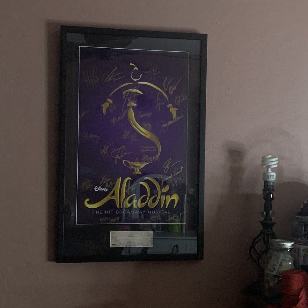 On the Wall Gallery & Frames - Signed Aladdin poster with ticket stub - Framing Near Me - Santa Ana, California On the Wall Gallery & Frames - Signed Aladdin poster with ticket stub - Framing Near Me - Santa Ana, California