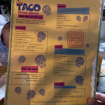 Taco Beach Shack - Food Menu (1/2) - Bars Near Me - Hollywood, Florida Taco Beach Shack - Food Menu (1/2) - Bars Near Me - Hollywood, Florida