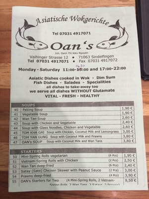 Menu photo 7 Oan's Asiatische Wokgerichte Sindelfingen, BW