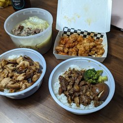 Tea Hut - Lamb Hot Pot, popcorn chicken, mushroom chicken rice, braised pork rice
