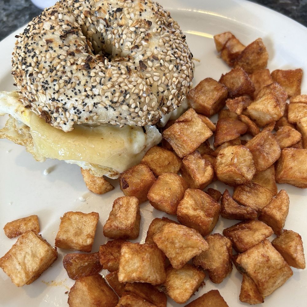 Bernie's Foreside - Breakfast Sandwich on an Everything Bagel - Breakfast & Brunch Near Me - Falmouth, Maine