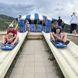 The Howler Steamboat Alpine Slide - The boys love riding with their dads!