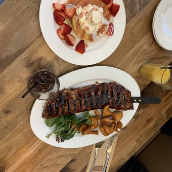 Pancakes On The Rocks - The Rocks - Strawberry pancakes, ribs with chips, coke, and orange juice. - Pizza Near Me - The Rocks, NSW Pancakes On The Rocks - The Rocks - Strawberry pancakes, ribs with chips, coke, and orange juice. - Pizza Near Me - The Rocks, NSW