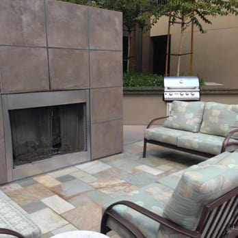 The Pointe Apartments - Outside fireplace lounge area. There are several around the property. - Apartments Near Me - Brea, California