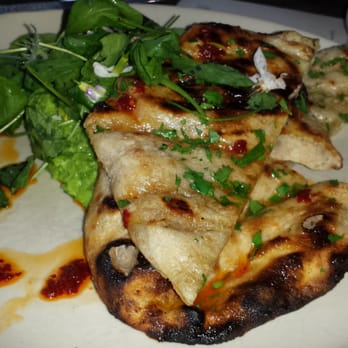 Bar Agricole - Grilled flatbread with smashed English peas herb salad ($12) - Bars Near Me - San Francisco, California Bar Agricole - Grilled flatbread with smashed English peas herb salad ($12) - Bars Near Me - San Francisco, California