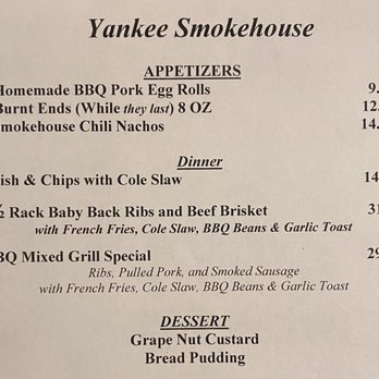 Yankee Smokehouse - 8.2022 menu - Smokehouse Near Me - West Ossipee, New Hampshire