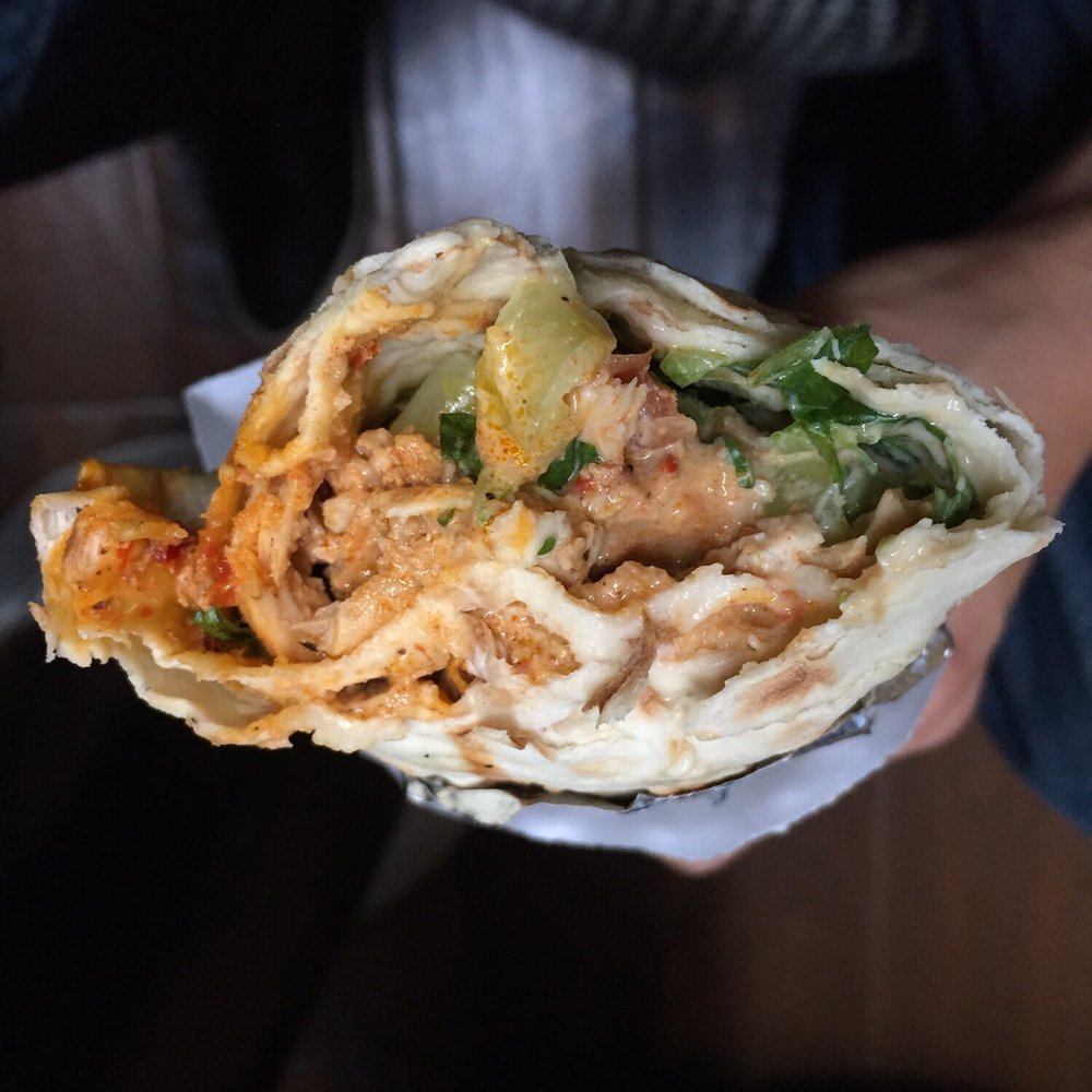 Oasis Grill - Spicy Chicken Shawarma Wrap, half-enjoyed - Middle Eastern Near Me - San Francisco, California Oasis Grill - Spicy Chicken Shawarma Wrap, half-enjoyed - Middle Eastern Near Me - San Francisco, California