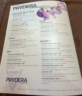 Menu photo 7 Pradera Brunch Costa Mesa, CA