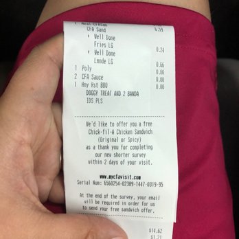 Chick-fil-A - band aids on the receipt - Fast Food Near Me - San Marcos, Texas Chick-fil-A - band aids on the receipt - Fast Food Near Me - San Marcos, Texas