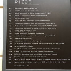Urban Cafè - Pizza menu