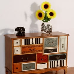 Ámbar Muebles - Cómoda Vintage Patwchwok Painting