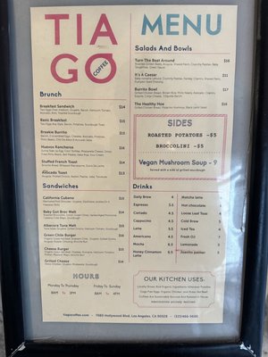 Menu photo 3 Tiago Coffee Bar & Kitchen Los Angeles, CA Menu photo 3 Tiago Coffee Bar & Kitchen Los Angeles, CA