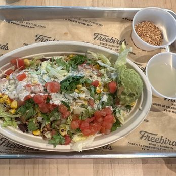 Freebirds World Burrito - My bowl with guacamole, lime juice and garlic. - Mexican Near Me - Murphy, Texas Freebirds World Burrito - My bowl with guacamole, lime juice and garlic. - Mexican Near Me - Murphy, Texas