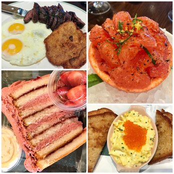 Sadelle's - Steak & eggs | grapefruit cocktail | soft scrambled eggs w/ caviar | Strawberry "tall" cake - Breakfast & Brunch Near Me - Las Vegas, Nevada Sadelle's - Steak & eggs | grapefruit cocktail | soft scrambled eggs w/ caviar | Strawberry "tall" cake - Breakfast & Brunch Near Me - Las Vegas, Nevada