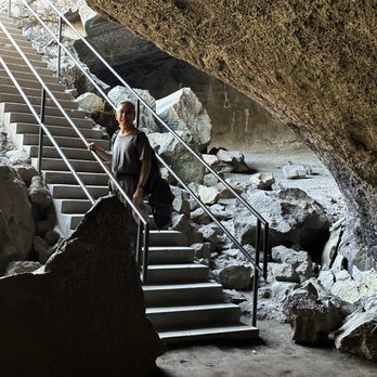 Subway Cave & Lava Tubes - Stairs leading out of the tube - Parks Near Me - Hat Creek, California