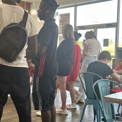 Long lines and one two people working for the lowest quality smoothie I have ever had